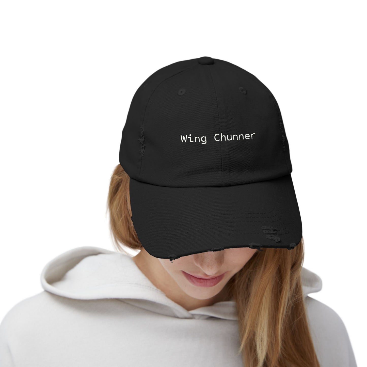Distressed Cap — "Wing Chunner" Embroidered Martial Arts Baseball Hat